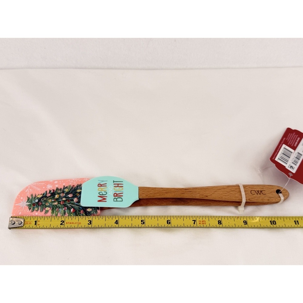 Cook With Color CWC‎ Christmas Spatula Set Merry & Bright Tree Wood Handle - Picture 8 of 8